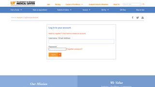 Log In to your Account - UT Medical Center