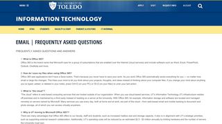 Email | Frequently Asked Questions - University of Toledo