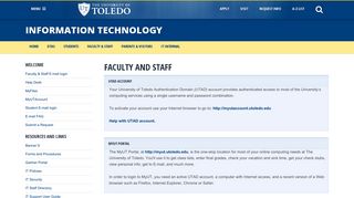 Faculty and Staff - University of Toledo