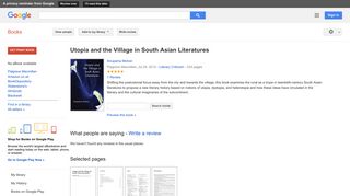 Utopia and the Village in South Asian Literatures