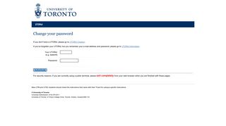 Change UTORid password - University of Toronto