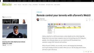 Remote control your torrents with uTorrent's WebUI - Lifehacker