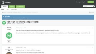 RSS login (username and password) - General - µTorrent Community ...