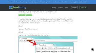 How to Change your uTorrent Seedbox Password - RapidSeedbox