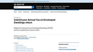 Submit your Annual Tax on Enveloped Dwellings return - GOV.UK