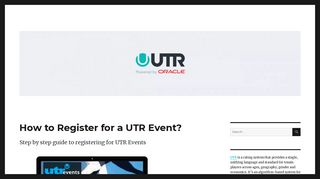 How to Register for a UTR Event? – MyUTR Blog