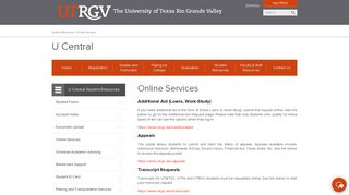 UTRGV | Online Services