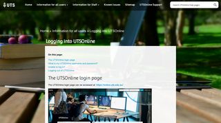 Logging into UTSOnline - UTSOnline Help