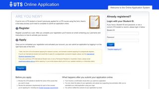 My Student Admin - Online Application System Registration/Login -