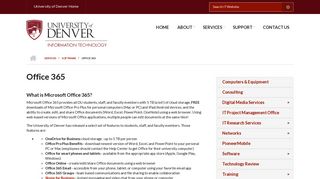 Office 365 | INFORMATION TECHNOLOGY - University of Denver