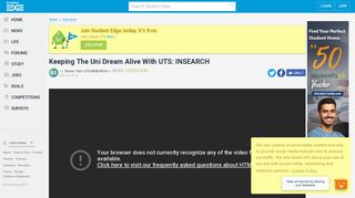 Keeping The Uni Dream Alive With UTS: INSEARCH · Student Edge ...