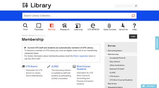 Membership | UTS Library - University of Technology, Sydney