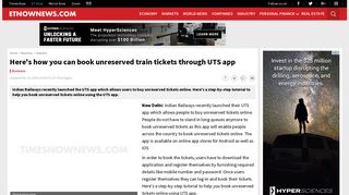 Here's how you can book unreserved train tickets through UTS app ...