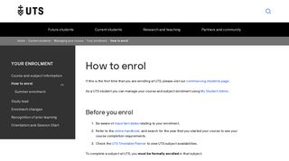 How to enrol | University of Technology Sydney