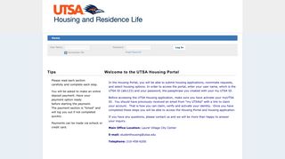 the UTSA Housing Portal