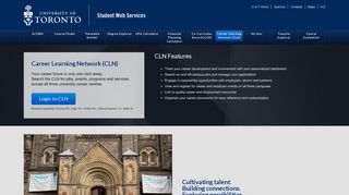 Career Learning Network (CLN) - Student Web Services | University of ...