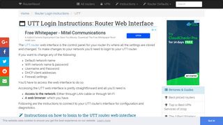 UTT Login: How to Access the Router Settings | RouterReset