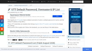 UTT Default Password, Login & IP List (updated ... - Router-Reset.com