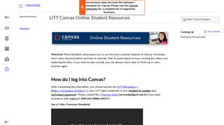 UTT Canvas Online Student Resources - UTT Canvas Discovery