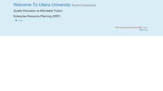 Welcome To Uttara University Student Dashboard