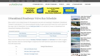 Uttarakhand Roadways Volvo Bus Schedule - Book Ticket and Buses ...