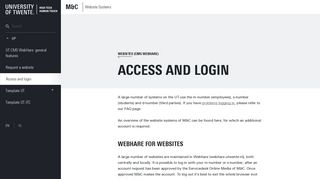 Websites (CMS WebHare) | Access and login | Website Systems