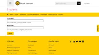 User account - Students | Universiteit Utrecht