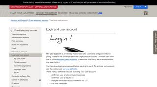 Login and user account - Uppsala University
