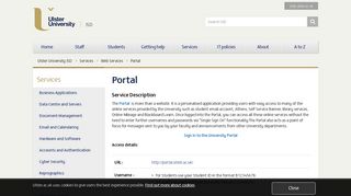 Portal - Ulster University ISD