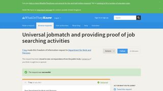 Universal jobmatch and providing proof of job searching activities - a ...