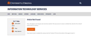Links for UVA Systems - University Of Virginia - ServiceNow