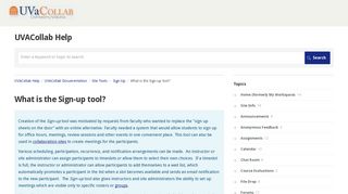 What is the Sign-Up tool? - UVACollab Help Documentation: Sites