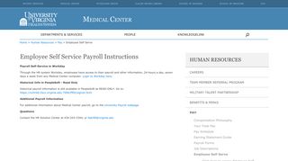 Employee Self Service Payroll Instructions — Medical Center Public Site