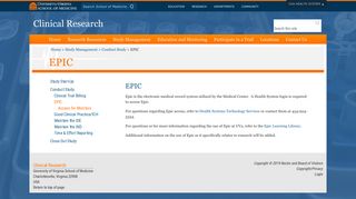 EPIC - Clinical Research - University of Virginia