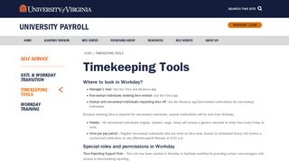 UVA Human Resources » Other Hr Services » Timekeeper Tools