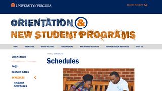 Schedules | UVA Orientation and New Student Programs