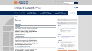 Parents | Student Financial Services, UVA