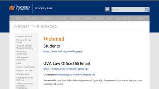 Webmail | University of Virginia School of Law - UVA Law
