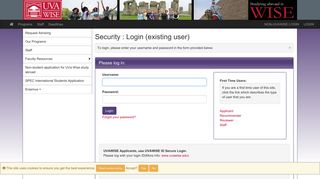 Security > Login (existing user) - International Programs Office - UVa ...