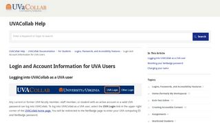 Login and Account Information for UVA Users - UVACollab Help ...