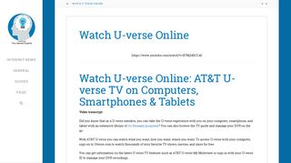 Watch U-verse Online: Computers, Smartphones & Tablets ...