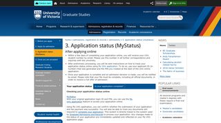3. Application status (MyStatus) - University of Victoria - UVic