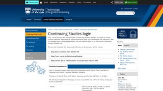 Continuing Studies login - University of Victoria - UVic