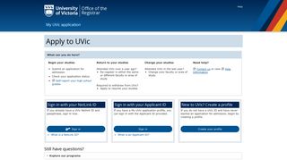 Apply for admission - UVic