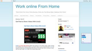 Work online From Home: Get Paid to Share Videos With UvioO