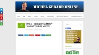 UVioO - I Earn Extra Money Sharing Youtube Videos! ~ Michel Gerard ...