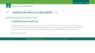 MyWellbeing Student Health Portal | Center for Health & Wellbeing at ...