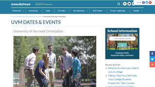 Dates and Events | University of Vermont Orientation Resources for ...