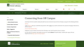 Connecting from Off Campus | Howe Library - UVM Libraries