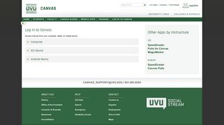 Utah Valley University | Logging in to Canvas by Instructure | | Home